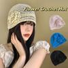 Hand-woven Sequin Crochet Hat Y2k Beanies Cap Ins Flower Knitted Caps  Girls