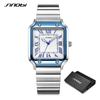 Casual Design Men's Quartz Watches Fashion Stainless Steel Man's Wristwatches Business Square Clock