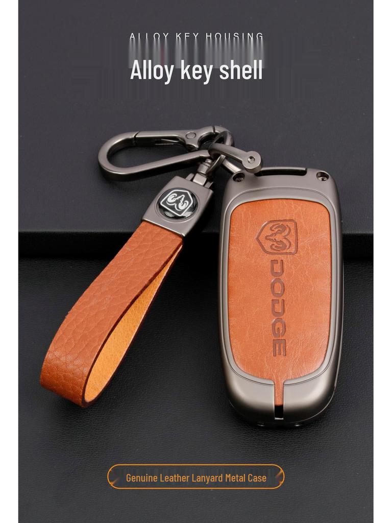 Кейс для ключа Dodge: Металлический защитный чехол и сумка из натуральной кожи для Journey, Caliber, Avenger