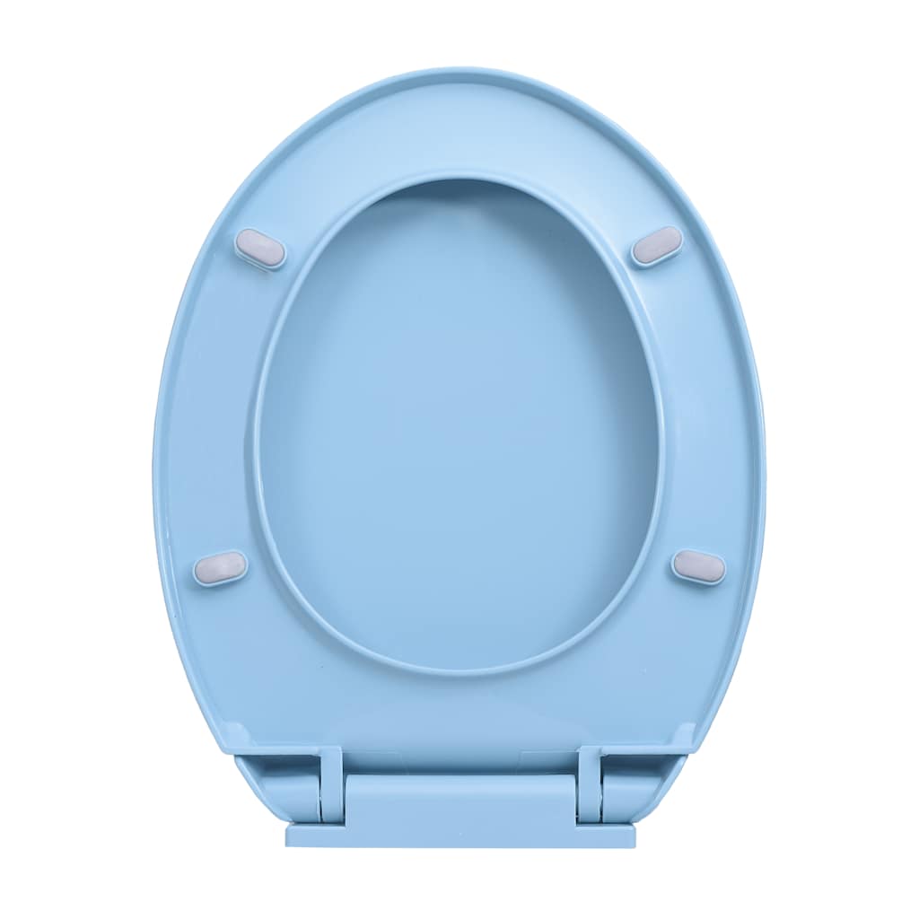 Toilet Seat with Soft Close Mechanism Blue Oval