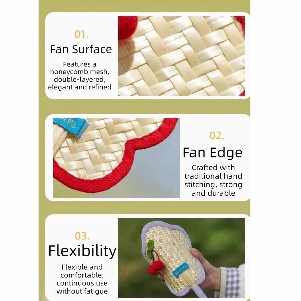 Vintage Portable Fan Flower Shaped Cooling Fan Creative Straw Fan  Home Decor