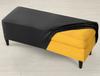 Cover For Double Bench, Footrest Pouf, Velvet, Black