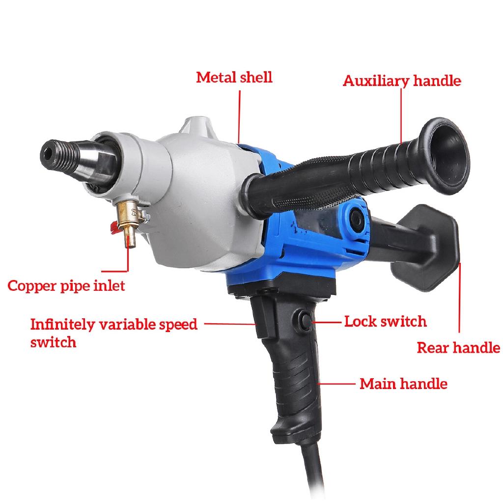 220V 1900W Diamond Core Drill Wet 118mm Handheld Concrete Core Drilling Machine with Water Pump Accessories