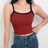 Summer New Fashion Contrast Color Tank Top Women Casual Fitness Clothing Off Shoulder Strapless Crop Top Camisole