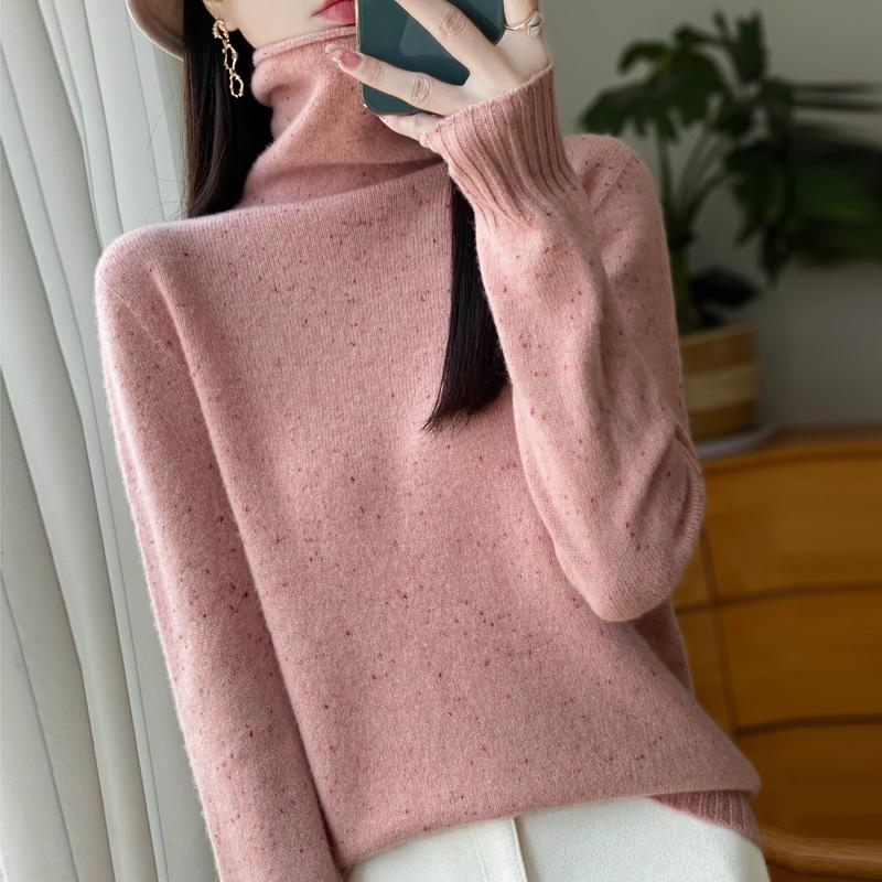 Женский кашемировый свитер Qinghe Cashmere 30% кашемир 70% шерсть Осень и Зима Кашемировый плотный пуловер Мягкий и теплый