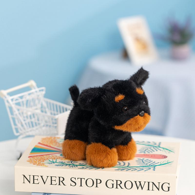 Cuddly Pose Puppy Series Plush Toys Mini Fluffy Schnauzer Poodle Bichon Rottweiler Golden Retriever Doll Lovely Desktop Pets