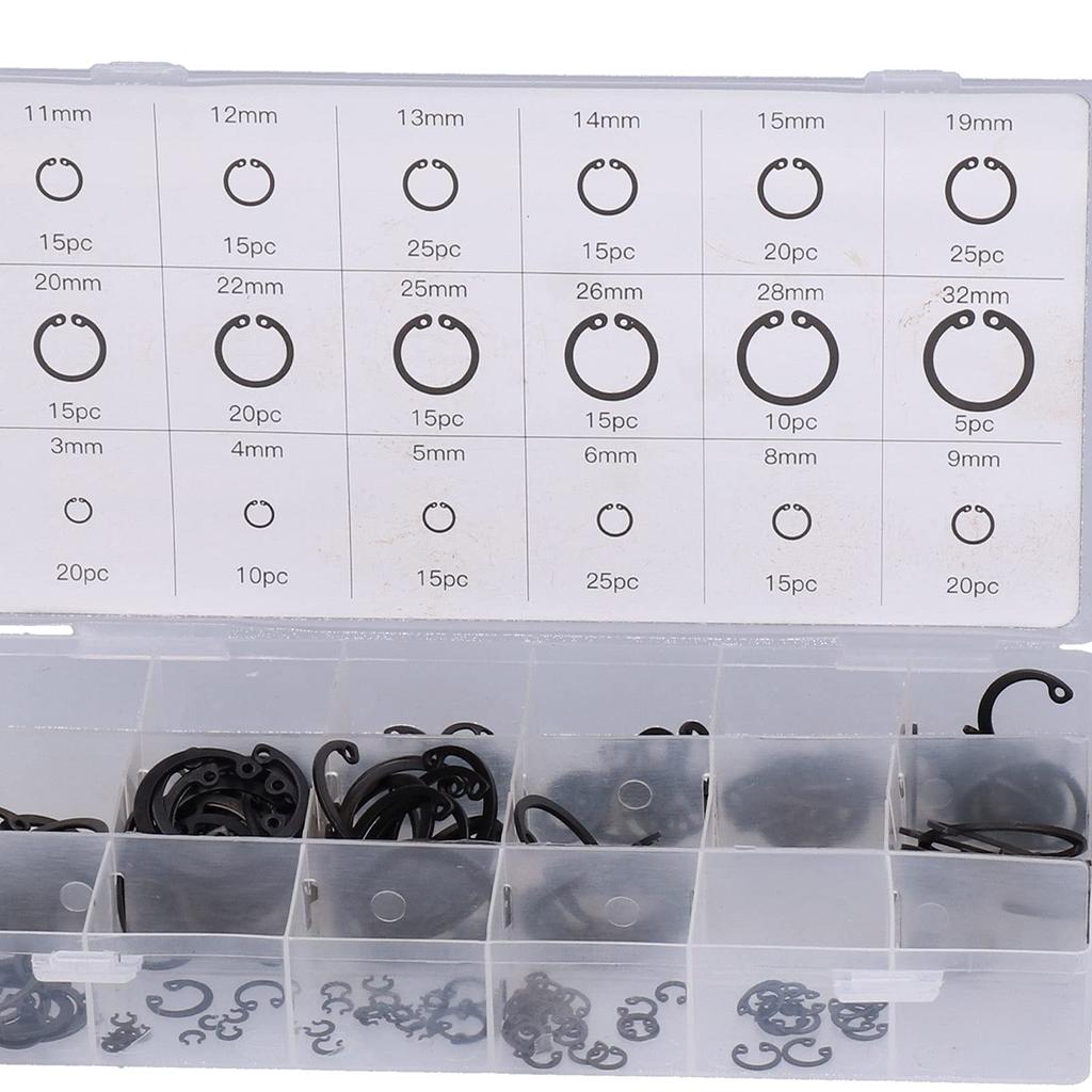KIMISS 300PCS набор стопорных колец, внутренние стопорные кольца, стопорные зажимы, набор колец из легированной стали для универсального набора инструментов для ремонта дома в магазине,
