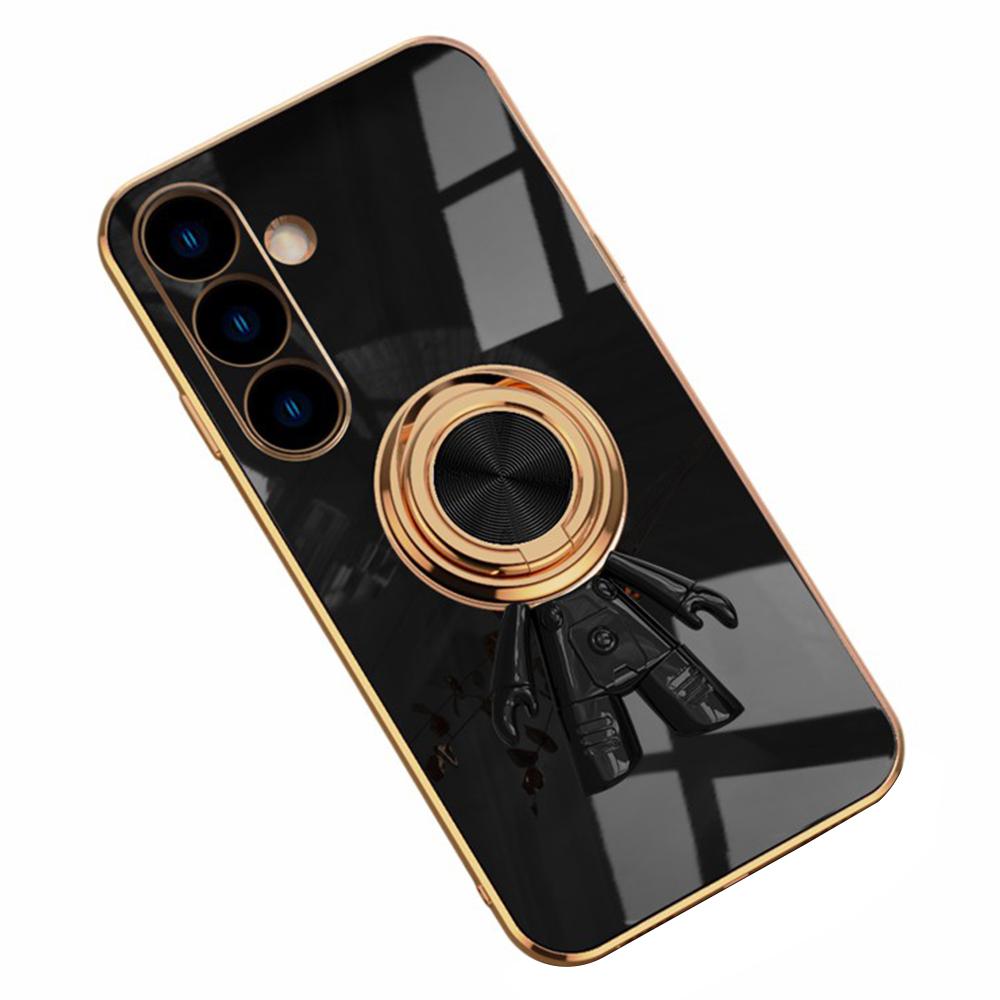 For Samsung Galaxy S24 Case with Astronaut Ring Kickstand 6D Electroplating TPU Phone Cover