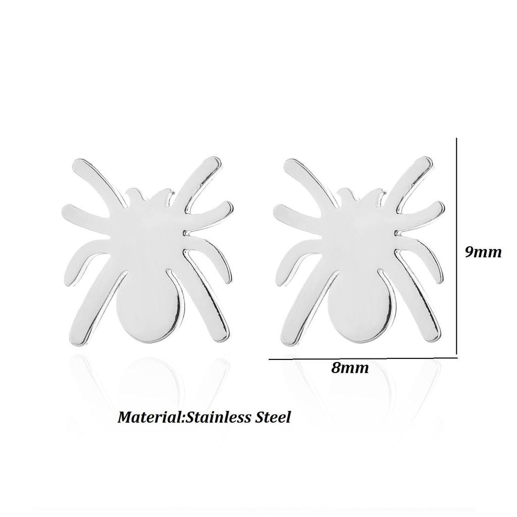 Women's Stainless Steel Halloween Spider Earrings with Geometric Star and Musical Note Patterns