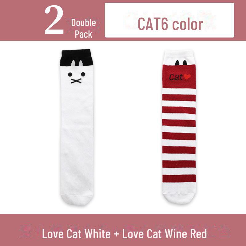 Весенние и осенние гольфы для девочек с милым рисунком - гольфы средней длины для детей и младенцев