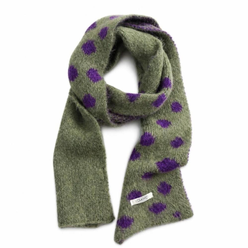 Soft Plush Knitted Scarf Warm Neckerchief Scarf Versatile Wool Blend Scarf Women