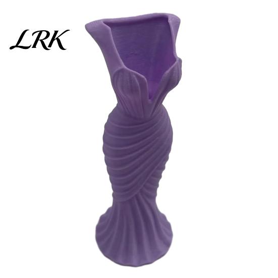 Mermaid Dress Vase Evening Vase, Elegant 3D Printed Plastic Decorative for Home Table Shelf Decor High-end Fashion