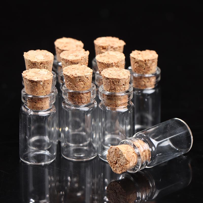 10шт маленькие стеклянные бутылки с пробками, крошечные флаконы, банки 11X22 мм для свадебных украшений