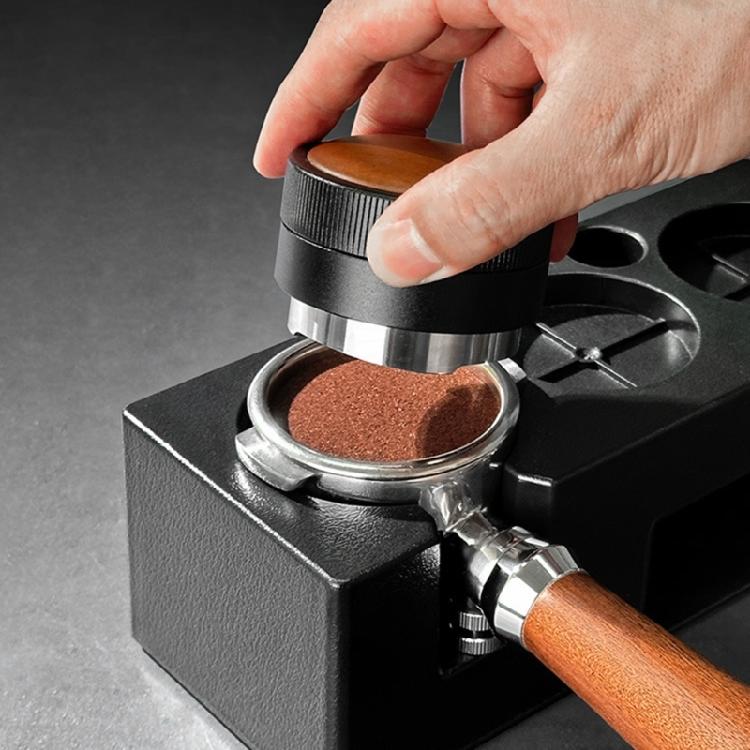Coffee Grounds Leveler Real Wood Stainless Steel Materials Quick Setup Coffee Powder Leveler Tool for Espresso Machines