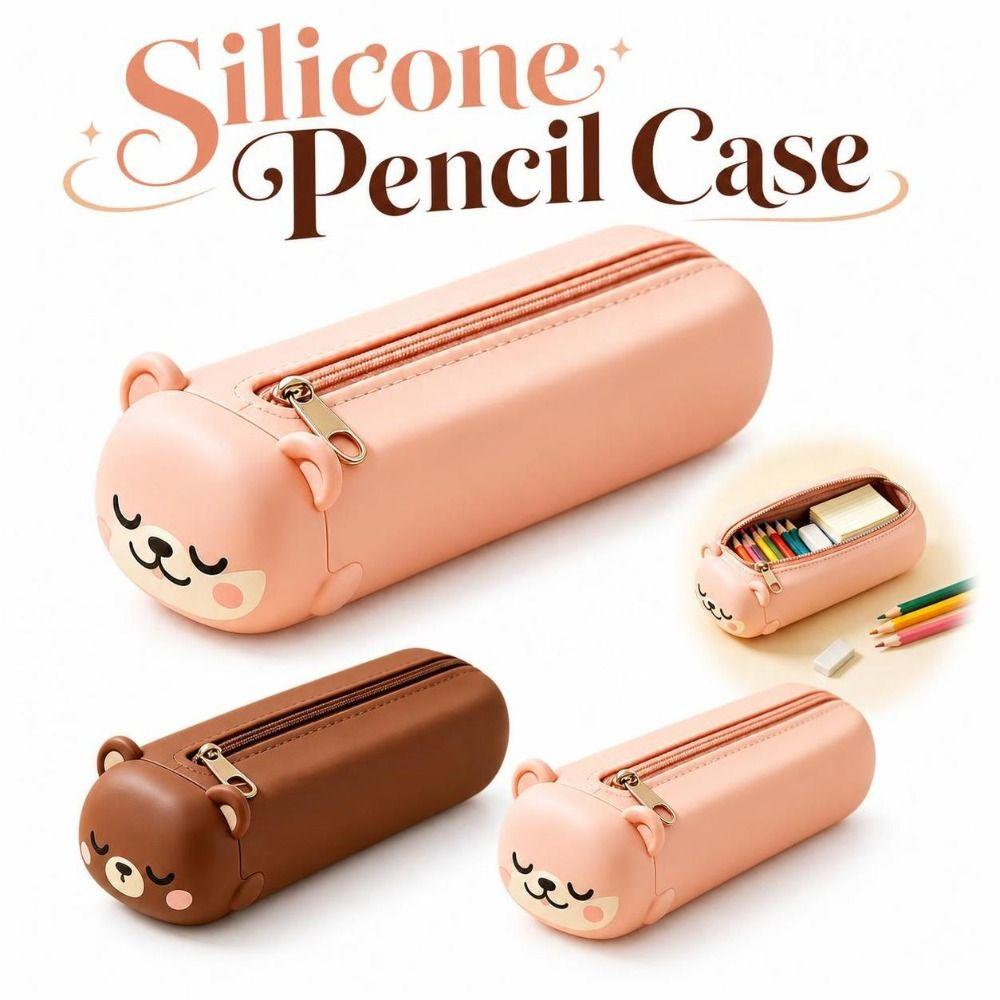 Large-capacity Pencil Pouch Zippered Kids Stationery Bag NEW Bear Pencil Case School Students