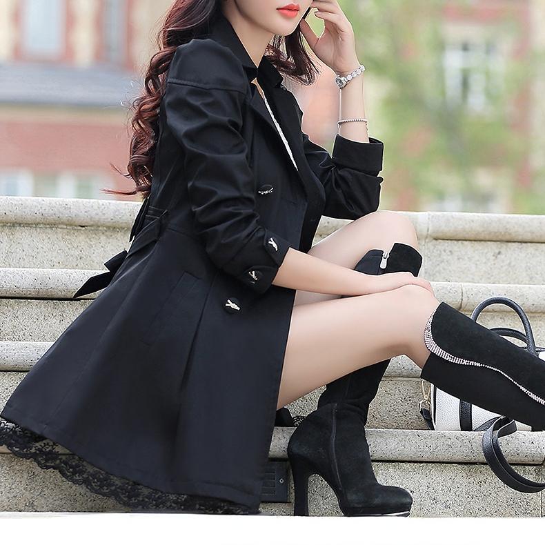 Весенний корейский плащ для женщин, трапециевидный отложной воротник, двубортный повседневный женский пиджак с поясом
