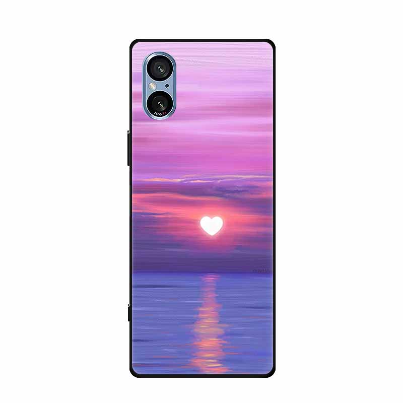 For Sony Xperia 5 V Case XQ-DE54 Lovely Soft TPU Silicone Painted Cat Phone Cover For SONY Xperia 5 V 5G 5V 2023 Shell Bumper