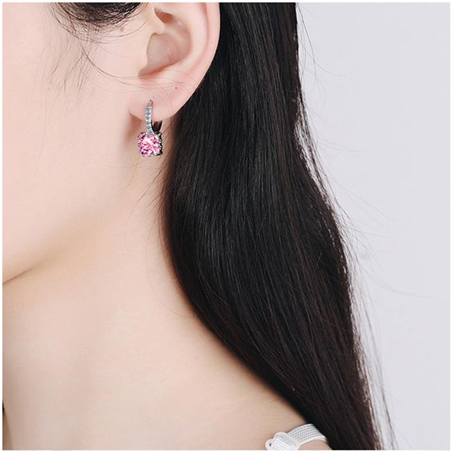 BELLA BOX Классические темпераментные инкрустированные квадратные серьги с цирконом, простые милые серьги с бриллиантами, ювелирные изделия