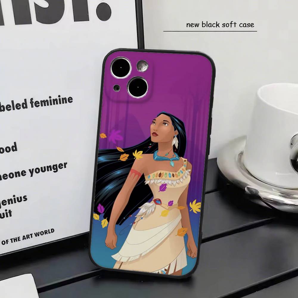 Disney Pocahontas For iPhone 13,17,11,12,16,14,15,Plus,Pro Max Soft Silicone Black Phone Case