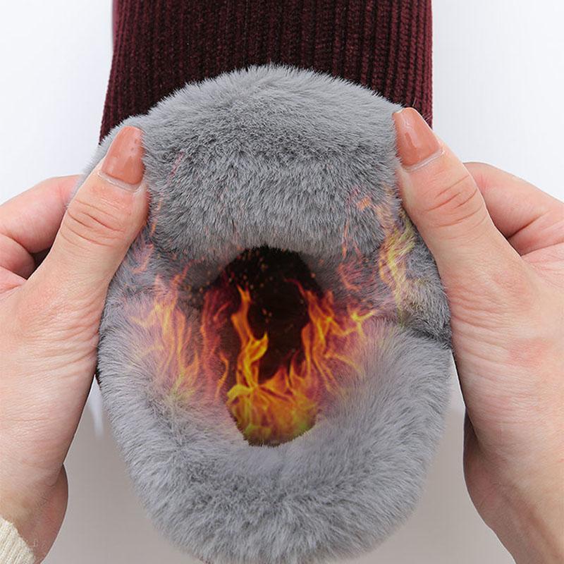 Женские хлопковые тапочки, нескользящая зимняя хлопковая обувь, домашние хлопковые тапочки с плюшевым утолщенным каблуком и толстой подошвой