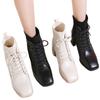 Autumn Winter New Fashion Stitching Knitted Elastic Stockings Boots High-heeled Short Boots Women's Square Toe Hongyang90016