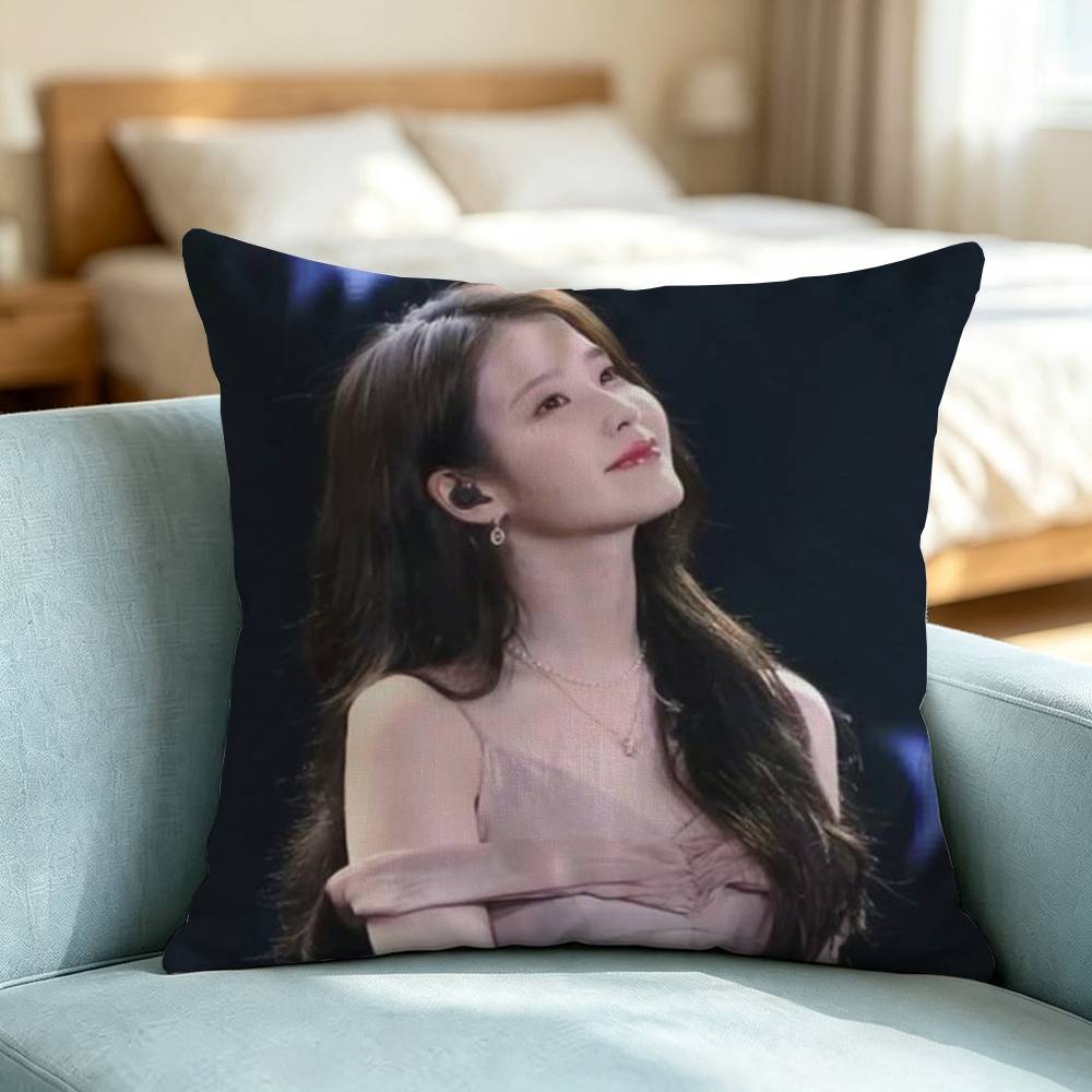 Lee Ji Eun IU Beauty Pillow Case Square Double-Sided Sofa Cushion Cover Bedroom Bedside Pillow Gift
