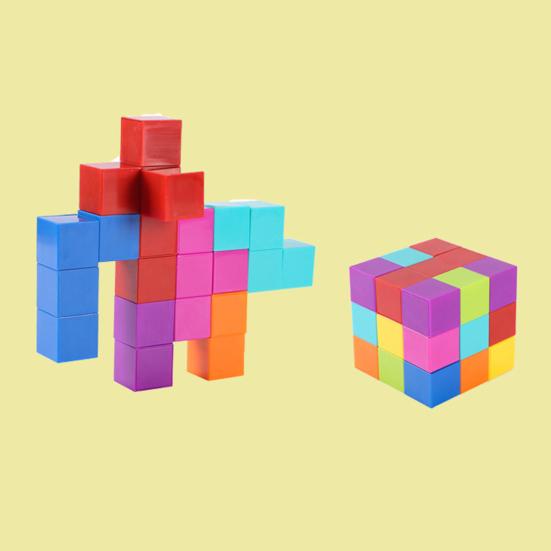 32 шт. Магнитный кубик-конструктор, игрушка для развития мелкой моторики, дошкольное обучение, образовательный красочный кубик-конструктор, игрушка STEM