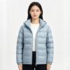 Winter white duck down jacket removable hooded thermal jacket