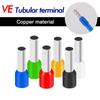 100 шт. Изолированные наконечники обжимной наконечник шнура конец провода разъем E0508 E7508 E1008 E1508 E2508 электрический проводной наконечник