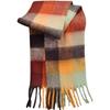 Autumn and Winter New European and American Ac Plaid Scarf Women's Fashion Contrasting Color Warm Couple Student Scarf Thickened Shawl