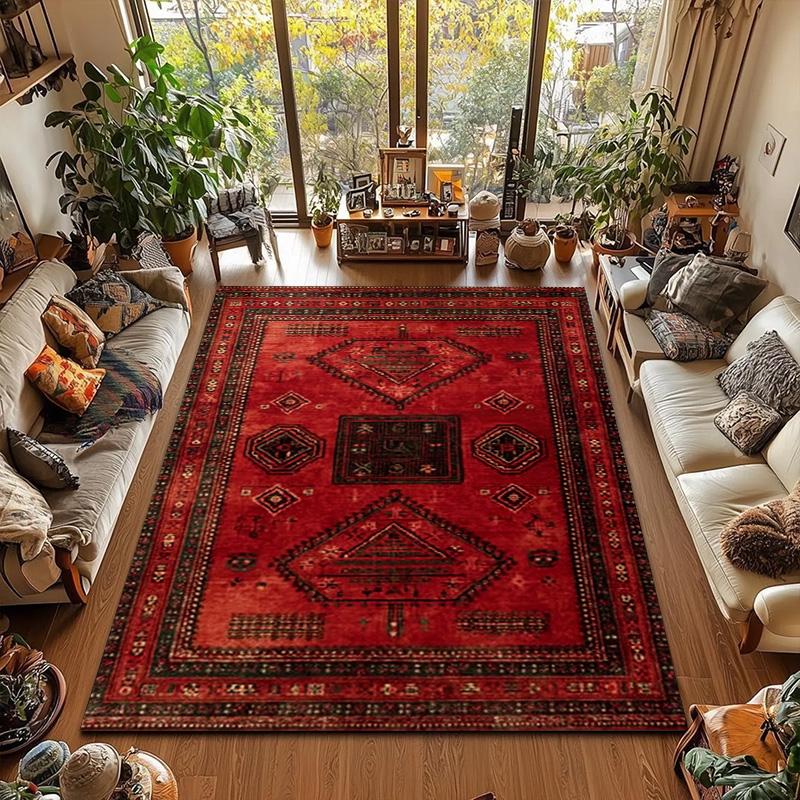 RAKKS Ретро Красный Персидский Ковер / Турецкий Ковер Нескользящий Декор для Гостиной Ковер для Дивана Ковер для Спальни Прикроватный Коврик Кухонный Коврик для Пола