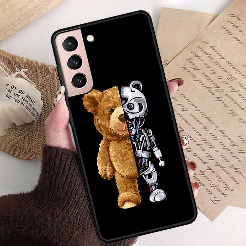 Phone Case for Samsung S26 S25 S24 S23 S22 Ultra S23 S22 S25 Plus S24 FE S26Edge Cartoon Teddy Bear Beer Phone Capa