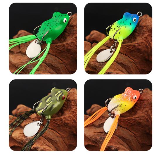 Набор приманок для лягушек Topwater, реалистичный внешний вид, острый крючок, дизайн в виде лягушки, искусственные мягкие приманки, пресноводные имитирующие приманки для лягушек