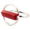 Silver Ring 'Boho' Silver Red (rhodium) - 16 Mm