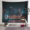 Гобелен с ночным освещением города, город, великолепная архитектура, гобелен для спальни, эстетика комнаты, украшение дома