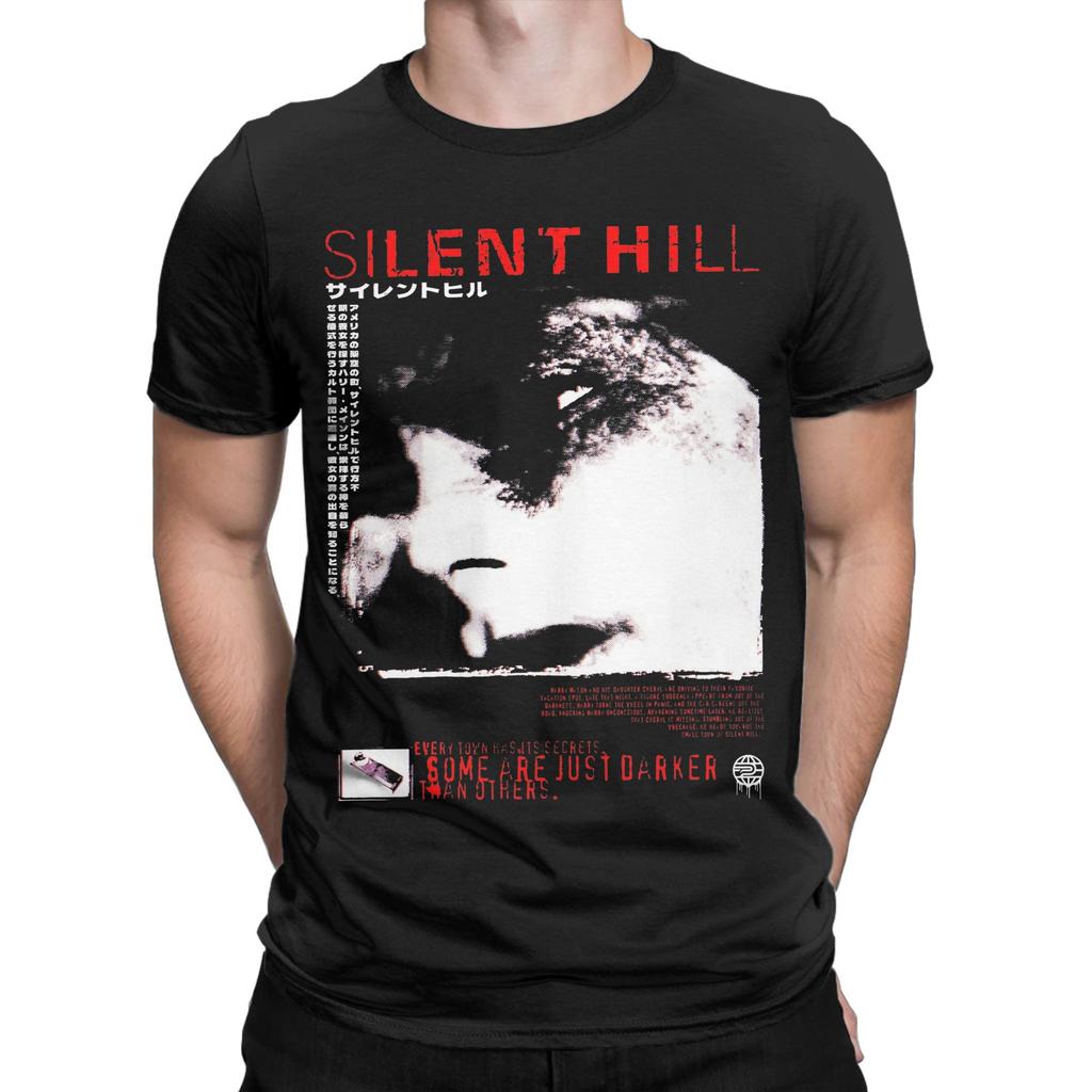 Игровые футболки Silent Hill 1 для мужчин Хлопок Новинка Футболки С круглым вырезом Короткий рукав Одежда Большой размер