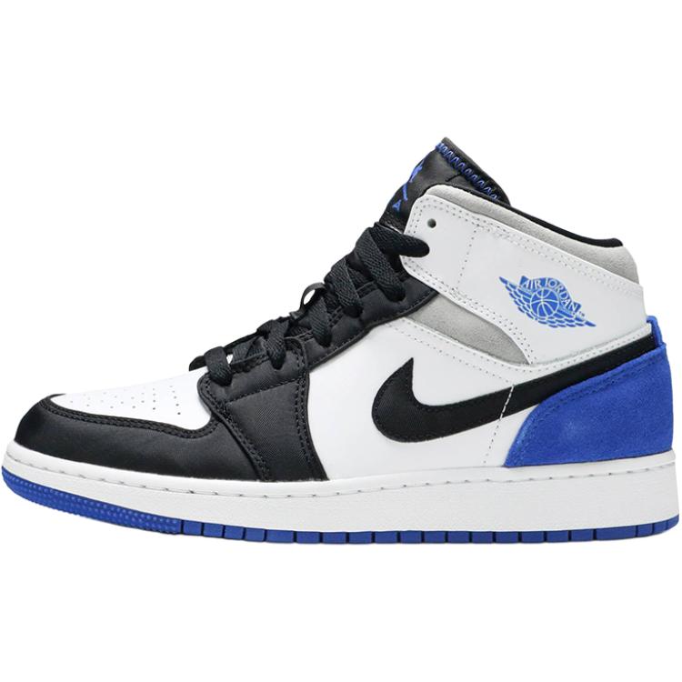 Jordan 1 Mid SE Белый Черный Королевский GS BQ6931-102