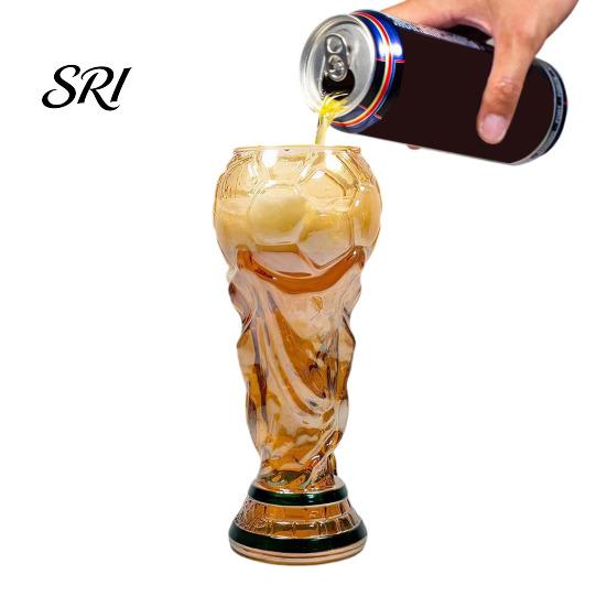 Durable Beer Mug Trophy Glass, 480ml Football Cup, Champion Shaped Soccer Party Gift for Lovers Glass