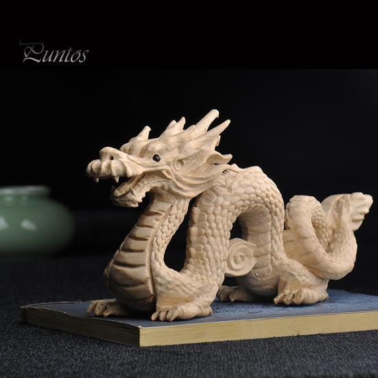 Фигурка китайского дракона из персикового дерева принесет удачу, богатство, резная статуя из натурального дерева, зодиакальный дракон, талисман, скульптура, новогодний орнамент фэн-шуй