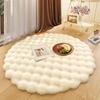 Круглый коврик из кремового кроличьего меха, коврик для дивана для гостиной или спальни