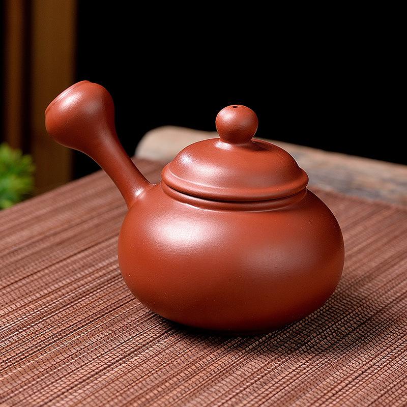 Вся ручная работа, чайник из исинской глины Чжу, чайник из исинской глины, чайник-пузырь, бытовой маленький чайник с боковой ручкой, чайный набор для чая Кунг-фу