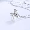 New Year's Bow Pearl Necklace for Women's Light Luxury and Niche Design, with A Sense of Collarbone Chain