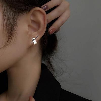 Серьги-гвоздики геометрические из серебра 925 пробы для женщин, сшитые, корейский хип-хоп, универсальное ювелирное изделие, подарок