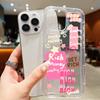 Pink Lucky Wealth Letter Pattern Phone Case For Xiaomi 13T Pro 13 12 11 Lite 5G 12T Transparent Silicone Shockproof Bumper Cover