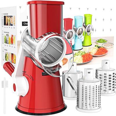 Кухонная роторная терка для сыра, ручная терка для сыра, свежего сыра, овощей, орехов, три лезвия, многофункциональная терка для чеснока и картофеля