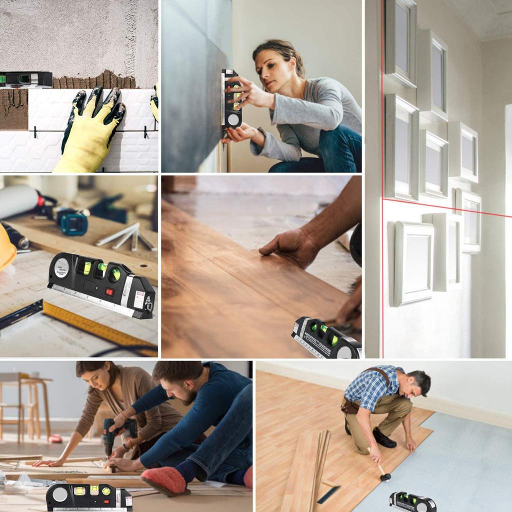 4 in 1 Infrared Laser Level Cross Line Laser Tape with 2.5m Measure Tape Multifunction Laser Level Tools