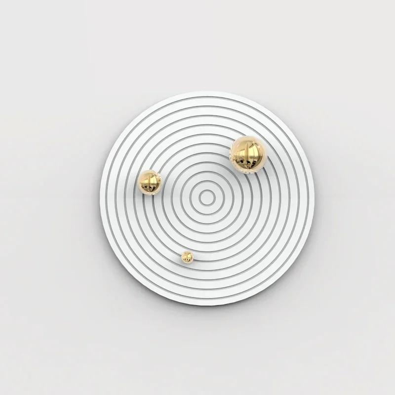 Круглая тарелка Золотой шар Настенное украшение Гостиная Спальня Декорация 3D Трехмерный кулон Планетная дорожка Прихожая