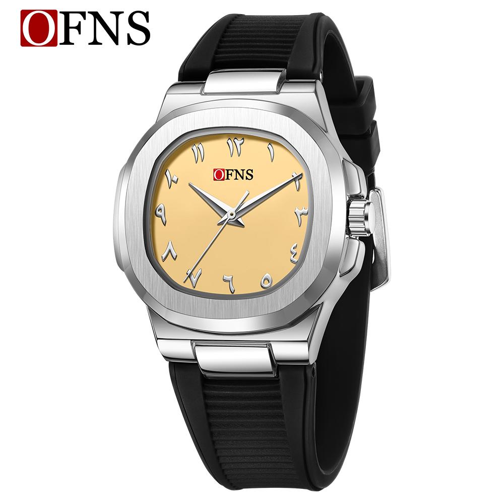 OFNS1583 Top Fashion Men's and Women's Watch Innovative Case Lightweight 80G Dual Dial Design Fashionable Quartz Watch