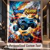 Monster Truck (103) Тема Пользовательский Гобелен Персонализированный Пользовательское Имя Текст Настенный Гобелен Домашний Декор Ткань для Фона