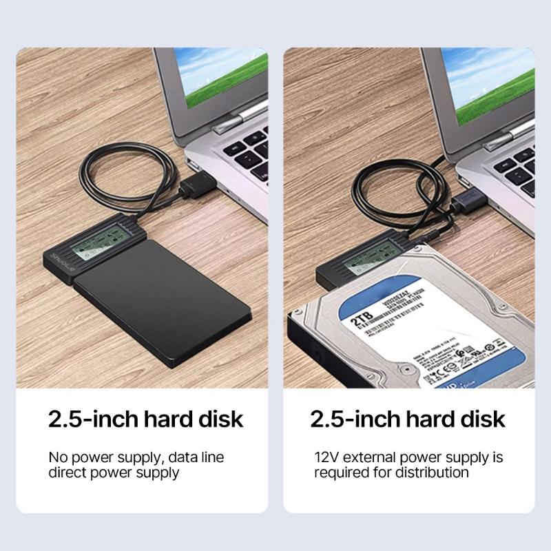 Корпус для жесткого диска USB3.1 2,5/3,5 дюйма, адаптер для жесткого диска, корпус, светодиодный дисплей, кабель для диска